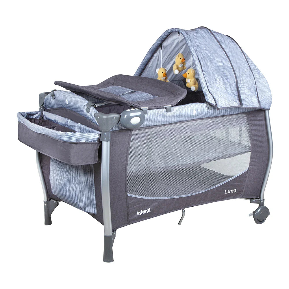 Cuna Playard Luna Dots de Infanti – El espacio ideal para el descanso y juego de tu bebé
