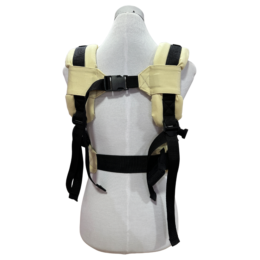 Mochila Primera Etapa Vainilla Fular Líneas Verde Amarello Naranjo