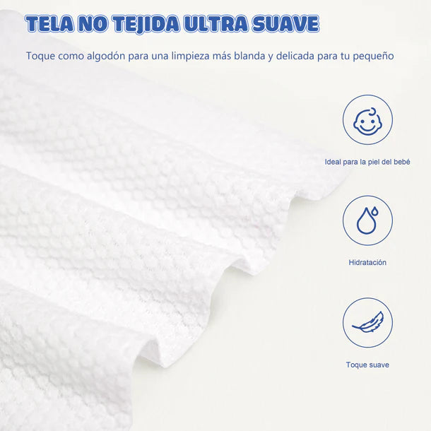 PACK 3 TOALLITAS HÚMEDAS AIWIBI 99,91% AGUA 80 UNIDADES