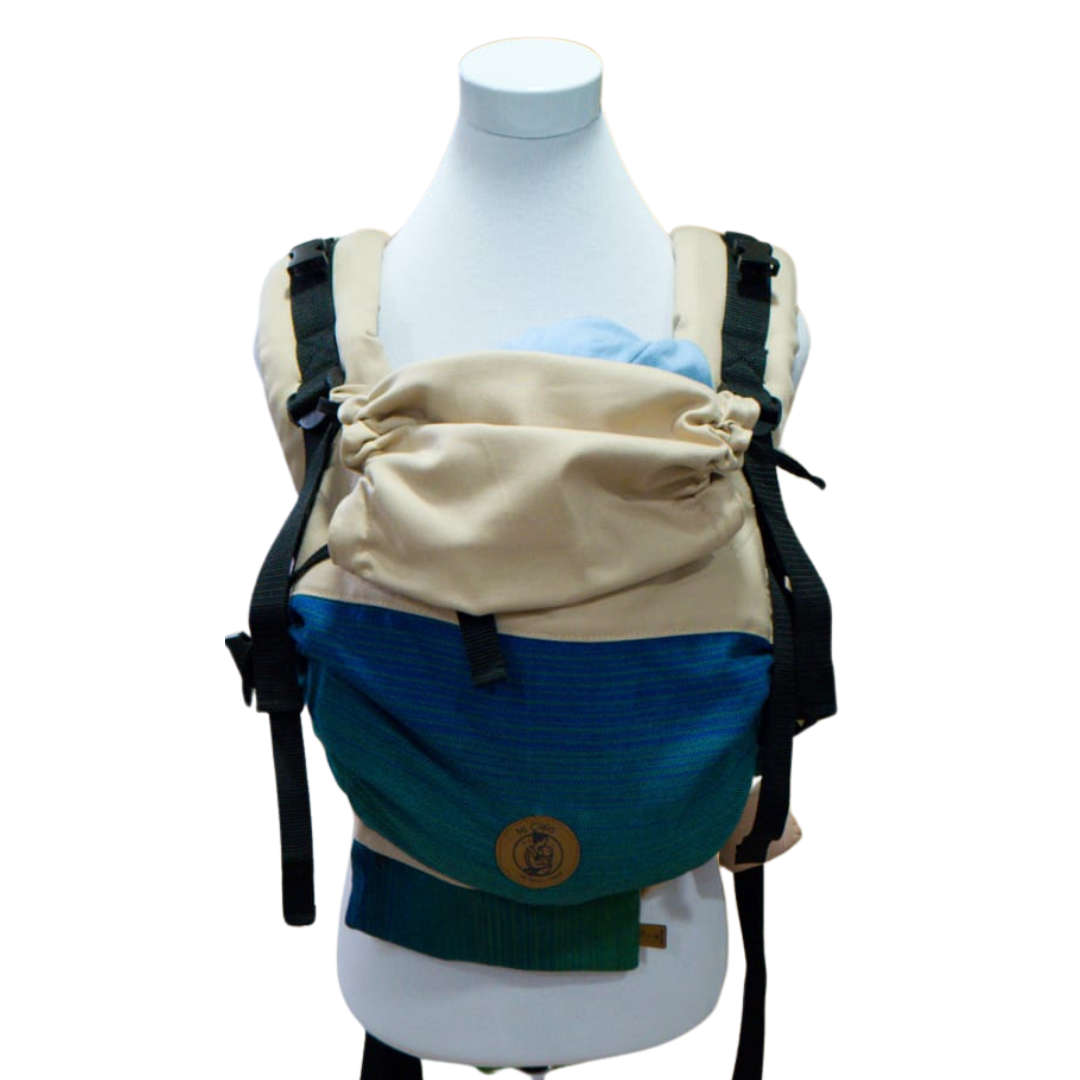 Mochila Primera Etapa Beige fular Azul Profundo