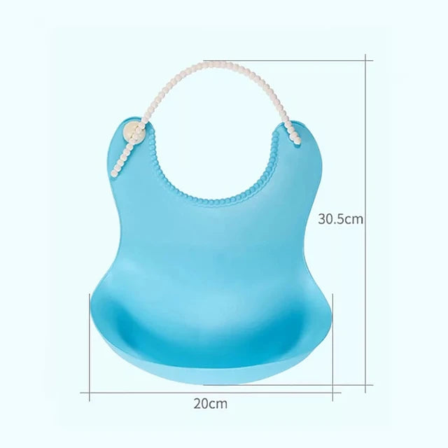 babero con cadena de silicona para bebés