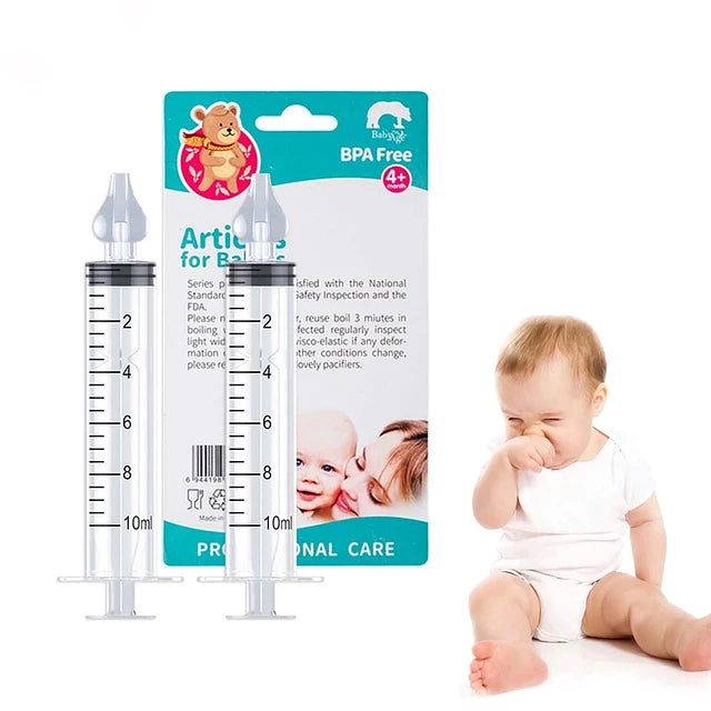 Jeringa para Lavado Nasal de Bebé con Punta de Silicona – Suave y Reutilizable