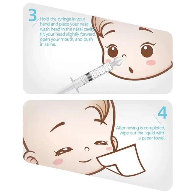 Jeringa para Lavado Nasal de Bebé con Punta de Silicona – Suave y Reutilizable