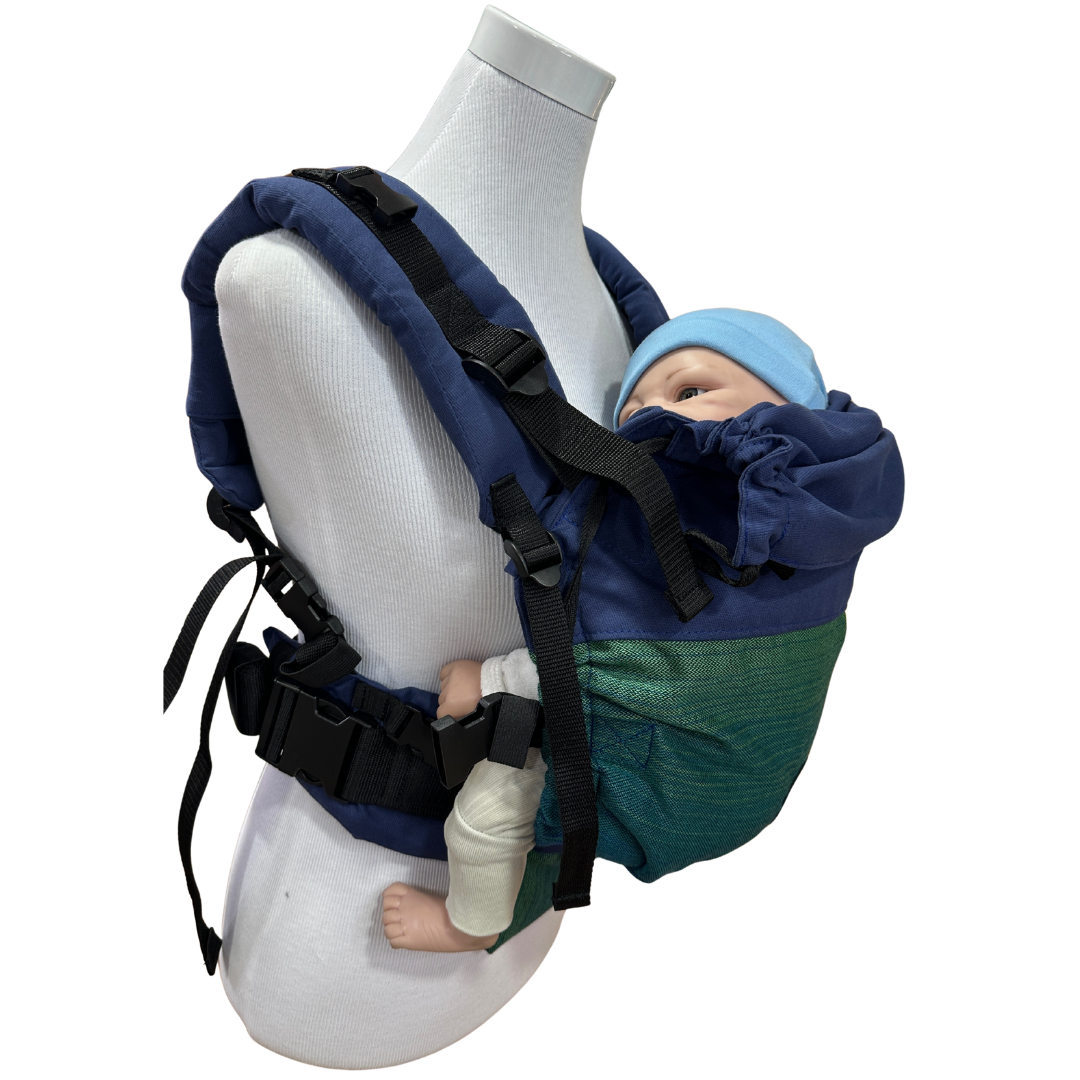 Mochila Primera Etapa Azul Francia panel Verde Oscuro