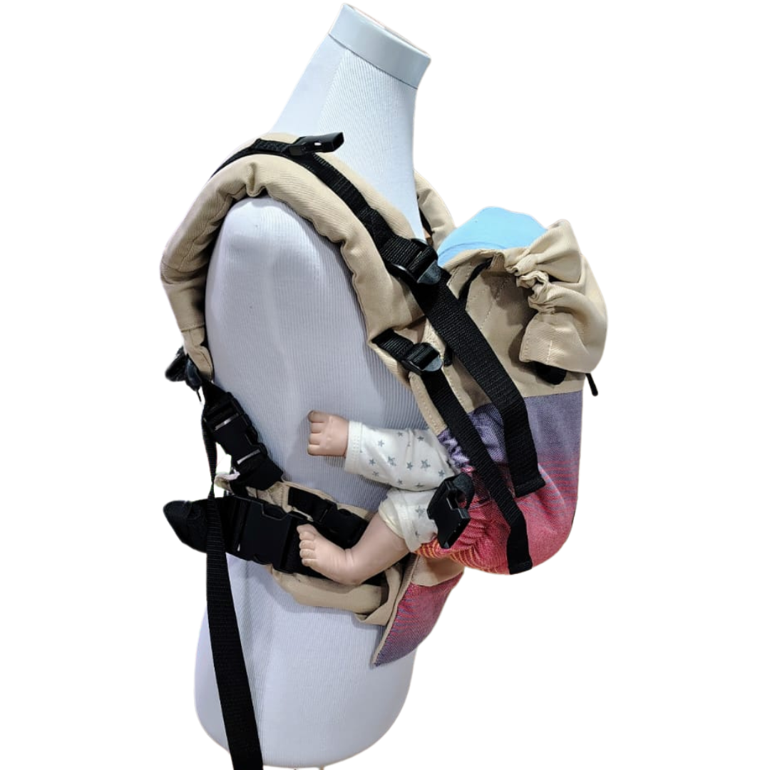 Mochila Primera Etapa Beige fular Rosa Love