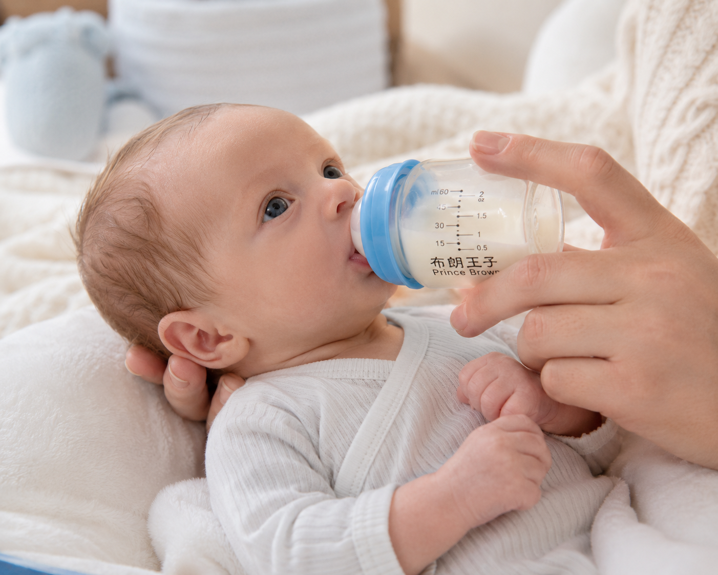 Mamadera de Vidrio Tetina Pequeña 60 ml – Biberón Anticólicos para Recién Nacidos