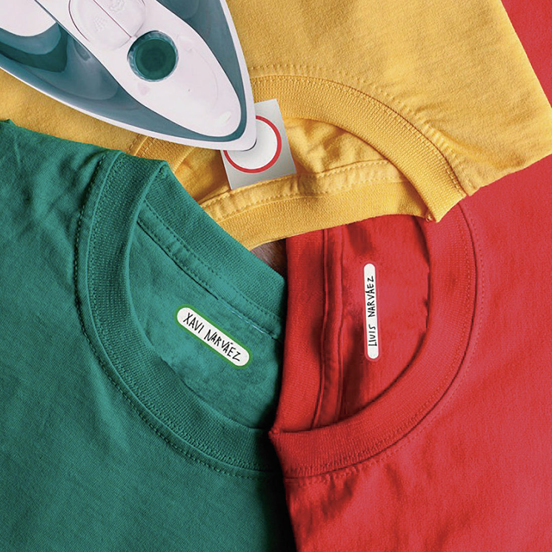 Etiquetas Write & Iron termo adhesivas para ropa