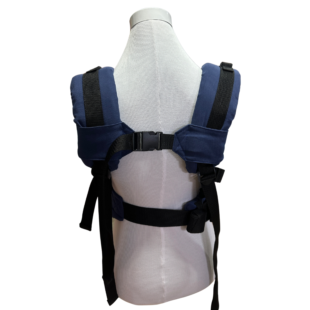 Mochila Primera Etapa Azul Francia Fular Geométrico Beige Azul