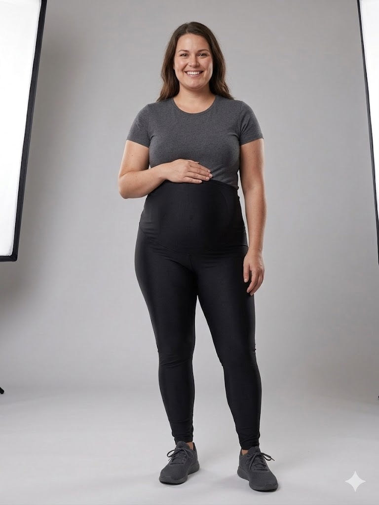 Calza Deportiva Maternal Negra Binibam🤍 Comodidad y soporte en cada movimiento