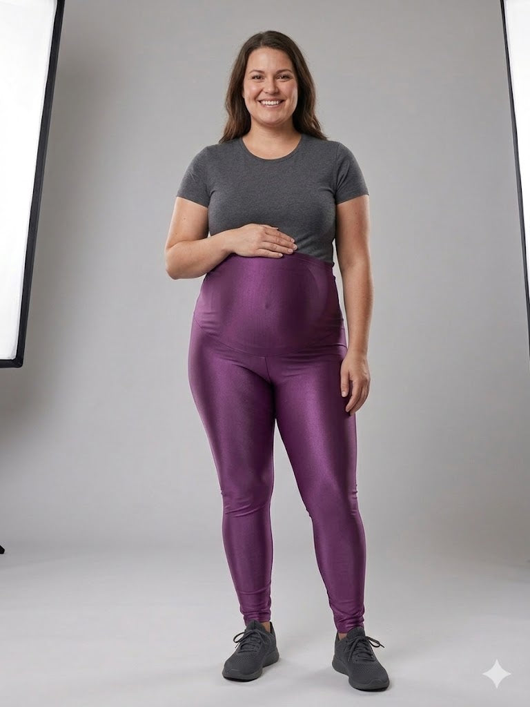 Calza Deportiva Maternal Morada Binibam💜 Comodidad con un toque de estilo