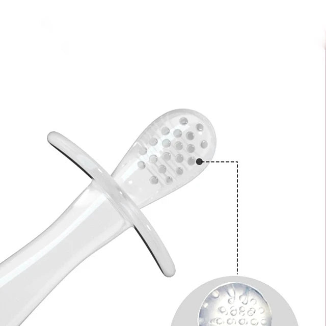 Mordedor ergonómico para bebé, mango suave y seguro para masajear las encías