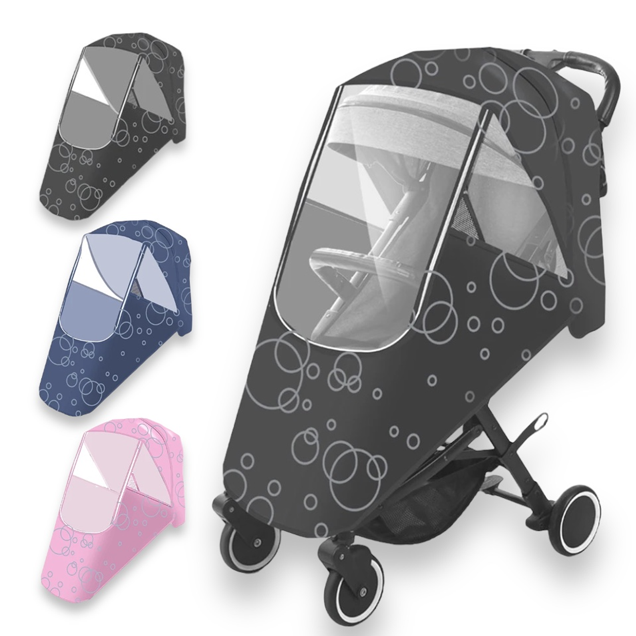 Cubre coche para bebé fácil de lavar, compatible con la mayoría de cochecitos.