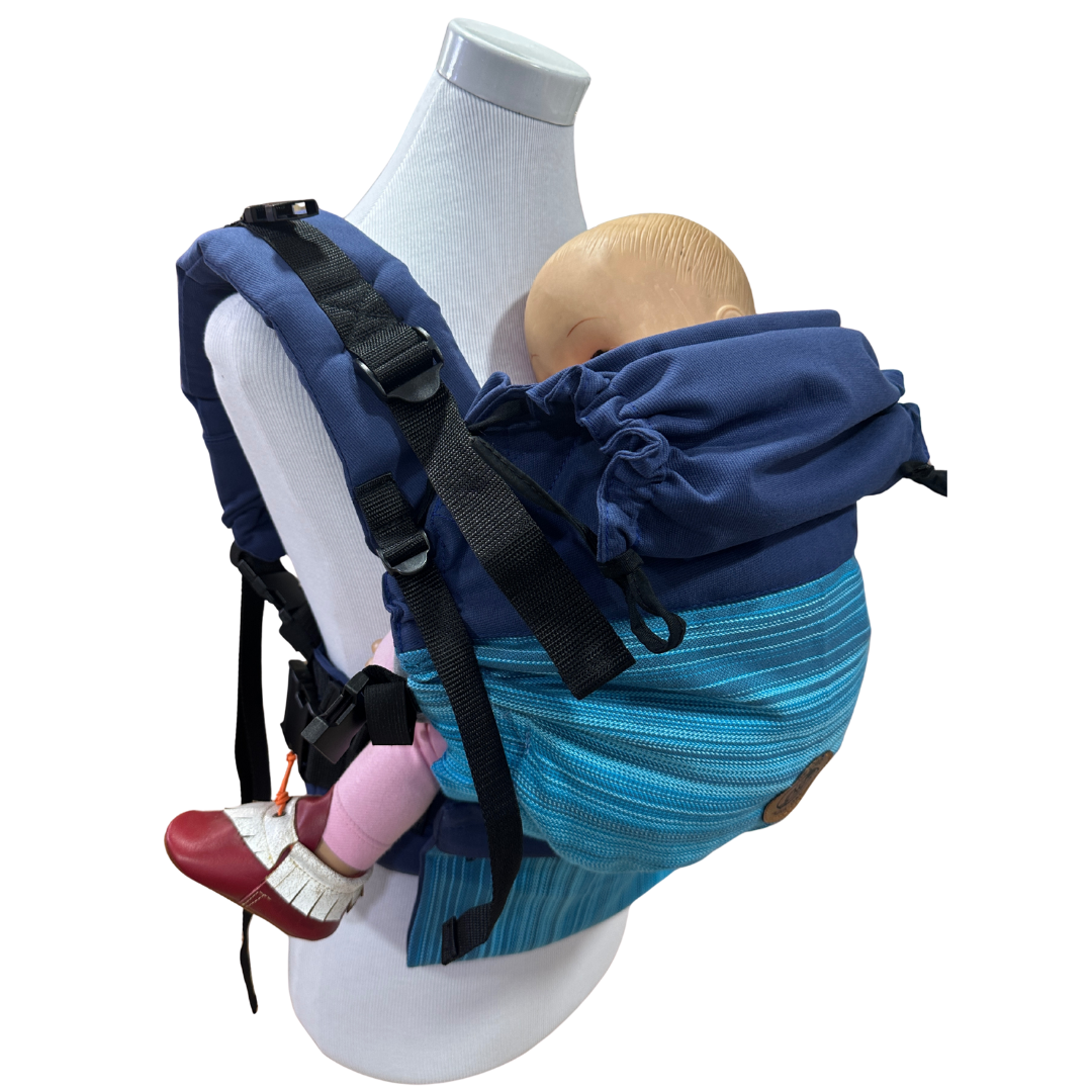 Mochila Primera Etapa Azul Francia Fular Lineas Celestes