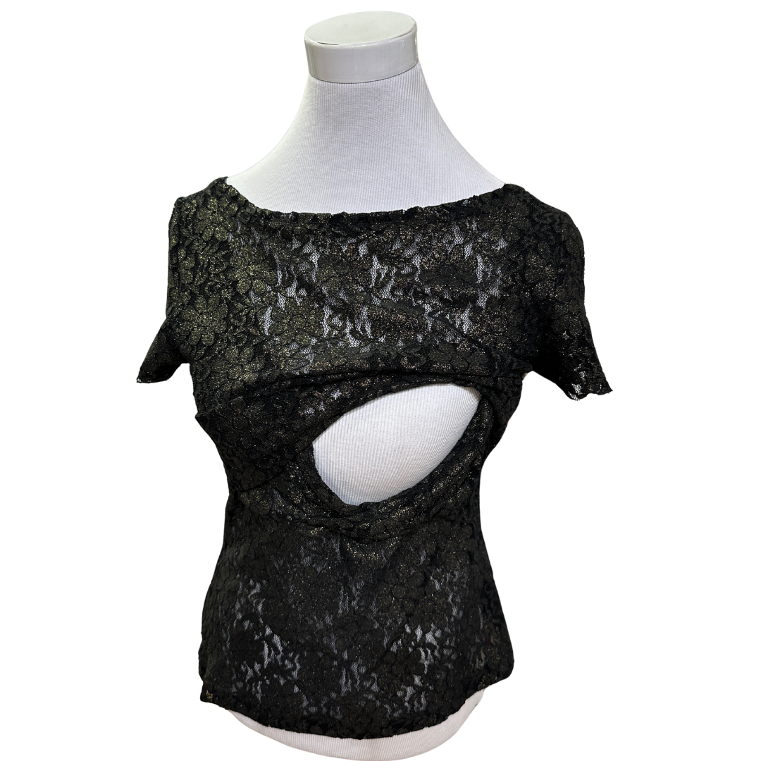 Polera de Lactancia con Brillos – Elegante, Fresca y Cómoda
