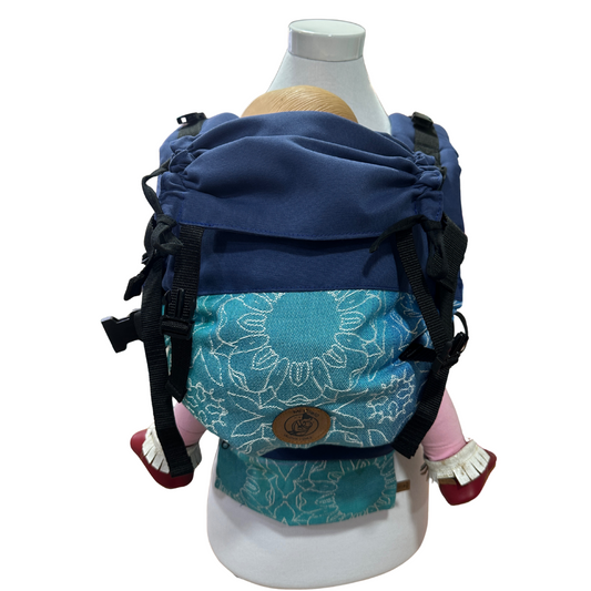 Mochila Primera Etapa Azul Francia Fular Girasoles Azules