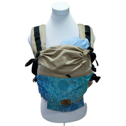 Mochila Primera Etapa Beige fular de Girasoles Azulinos