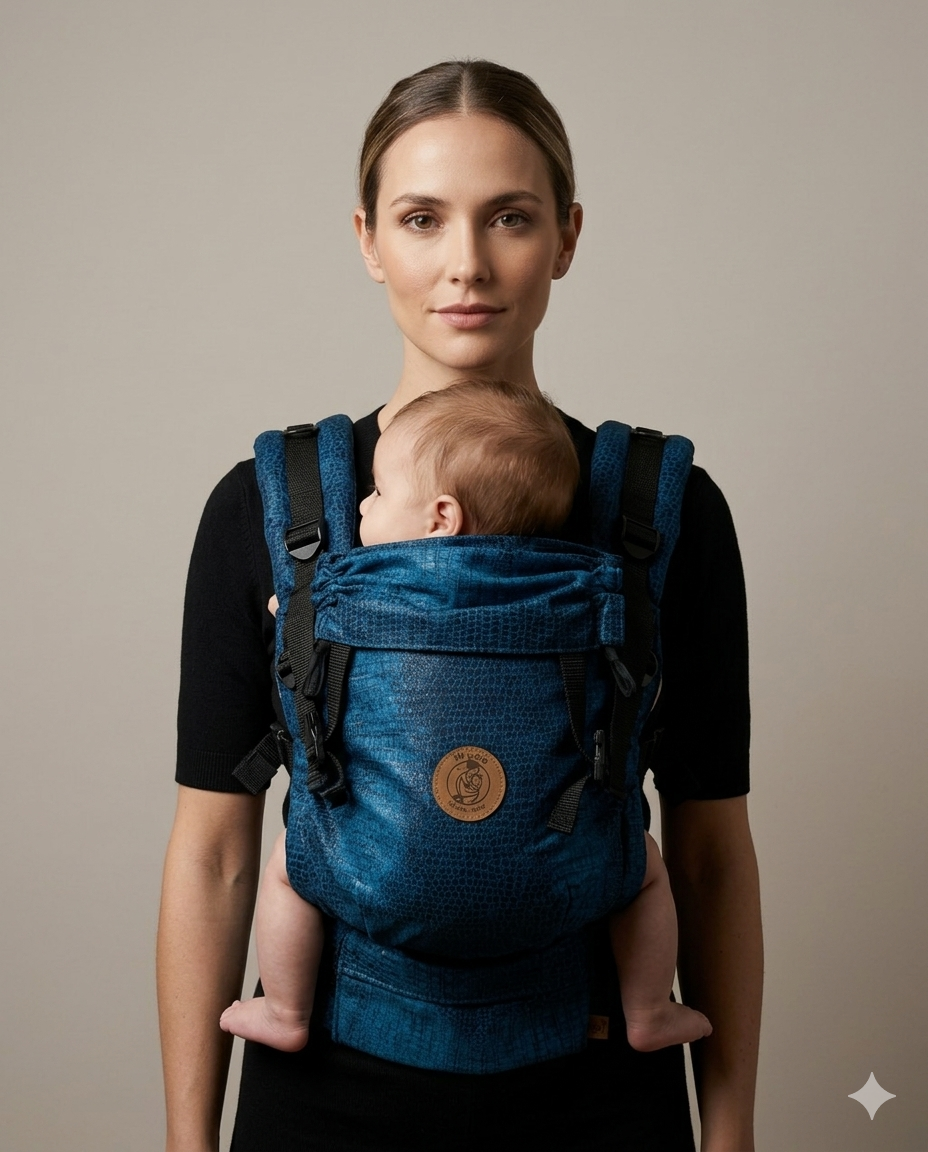 ÍCONO Designe PYTHON BLUE- Portabebé Ergonómico Evolutivo