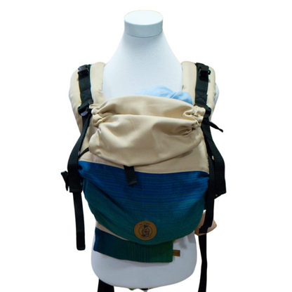Mochila Primera Etapa Beige fular Azul Profundo