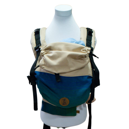 Mochila Primera Etapa Beige fular Azul Profundo