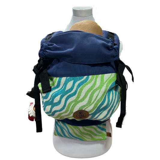 Mochila Primera Etapa Azul Francia Fular Olas del Mar