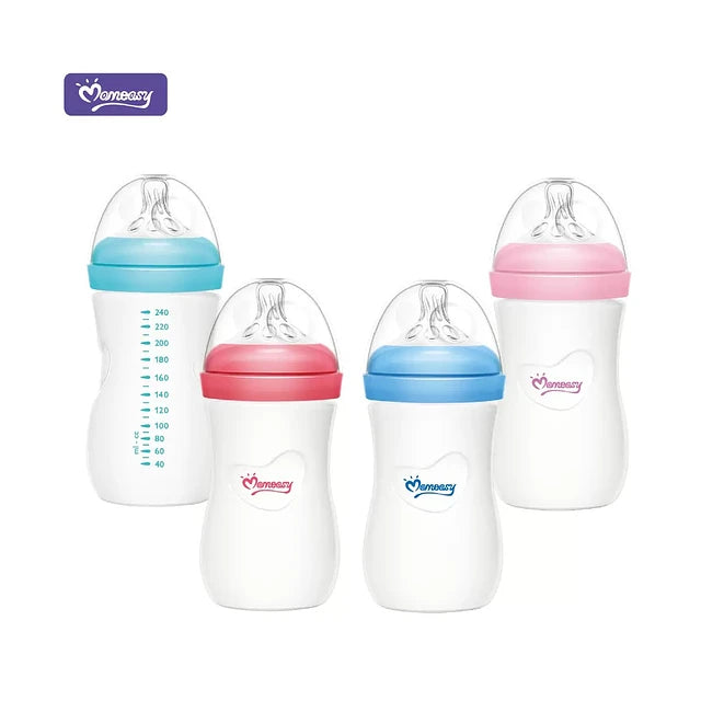 Mamadera de vidrio boca ancha 240 ml. anticólico
