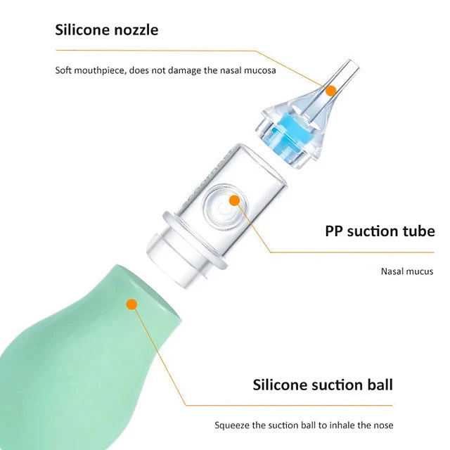 Aspirador Nasal para Bebé – Limpiador Nasal Suave y Seguro para Recién Nacidos