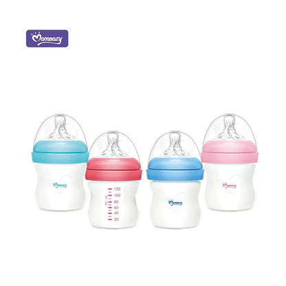 Mamadera de Vidrio Boca Ancha 120 ml – Biberón Anticólicos para Recién Nacidos