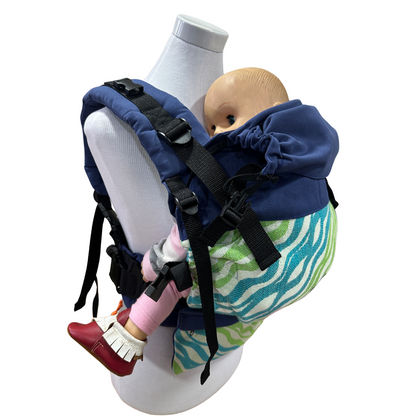 Mochila Primera Etapa Azul Francia Fular Olas del Mar