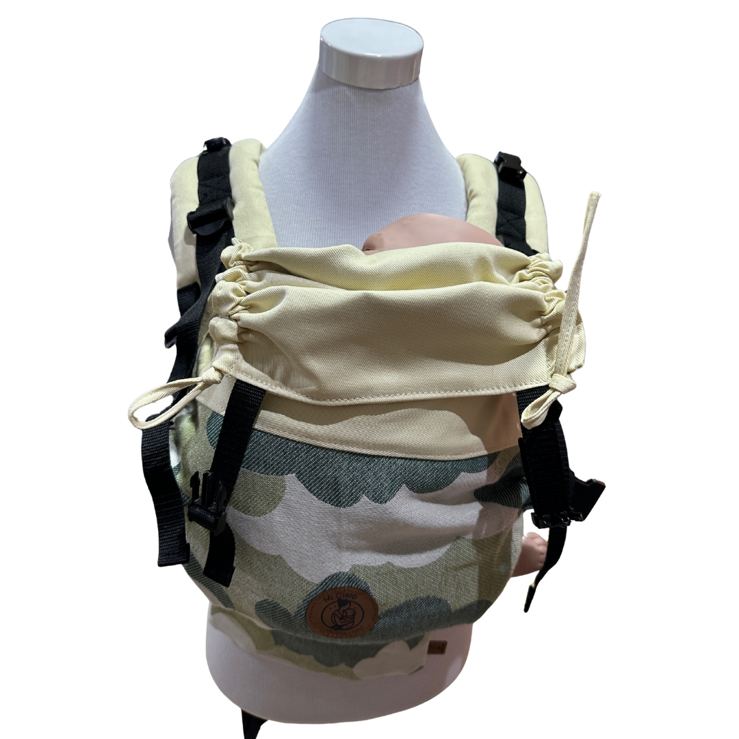 Mochila Primera Etapa Vainilla Fular Nubecitas Verdes