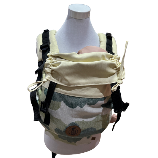 Mochila Primera Etapa Vainilla Fular Nubecitas Verdes