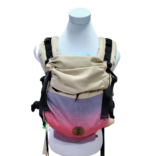 Mochila Primera Etapa Beige fular Rosa Love