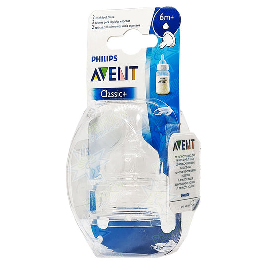 Avent Classic Tetinas Líquidos Espesos 6M+ – Pack 2 Unidades