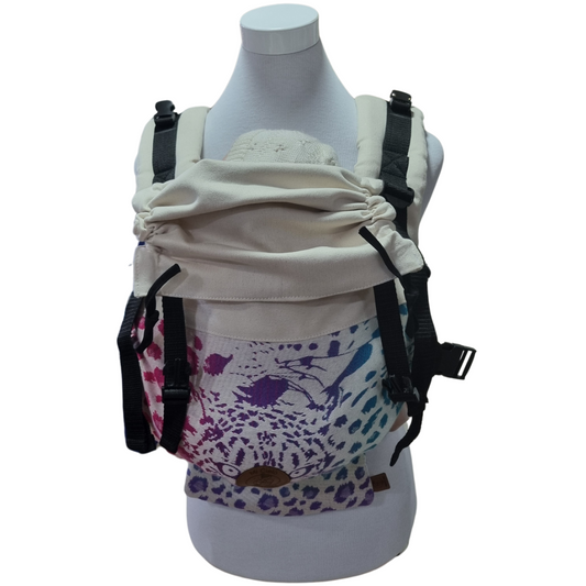 Mochila Primera Etapa Color Crudo Fular Jaguar Fucsia Morado