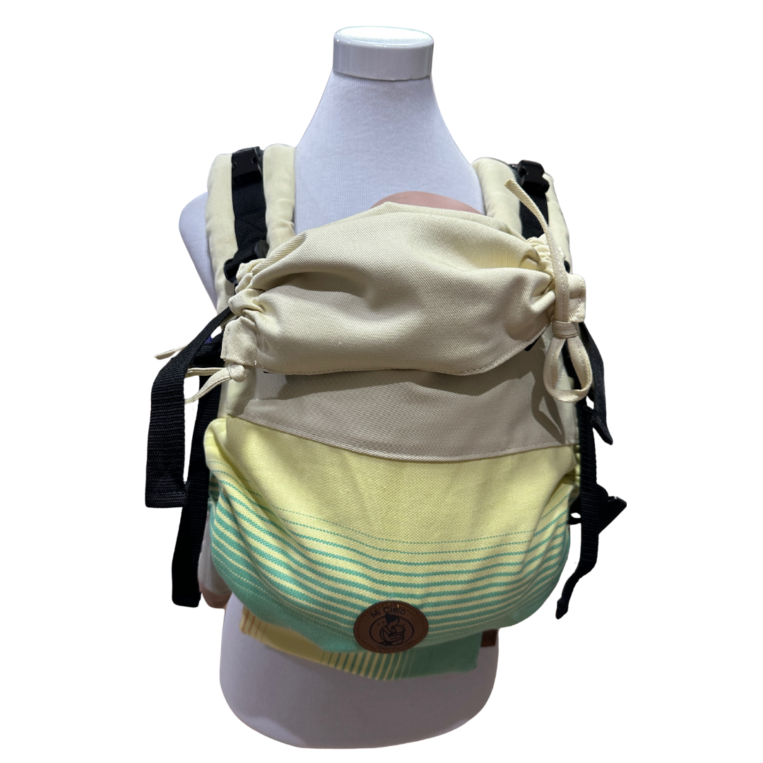 Mochila Primera Etapa Vainilla Fular Verde Amarello