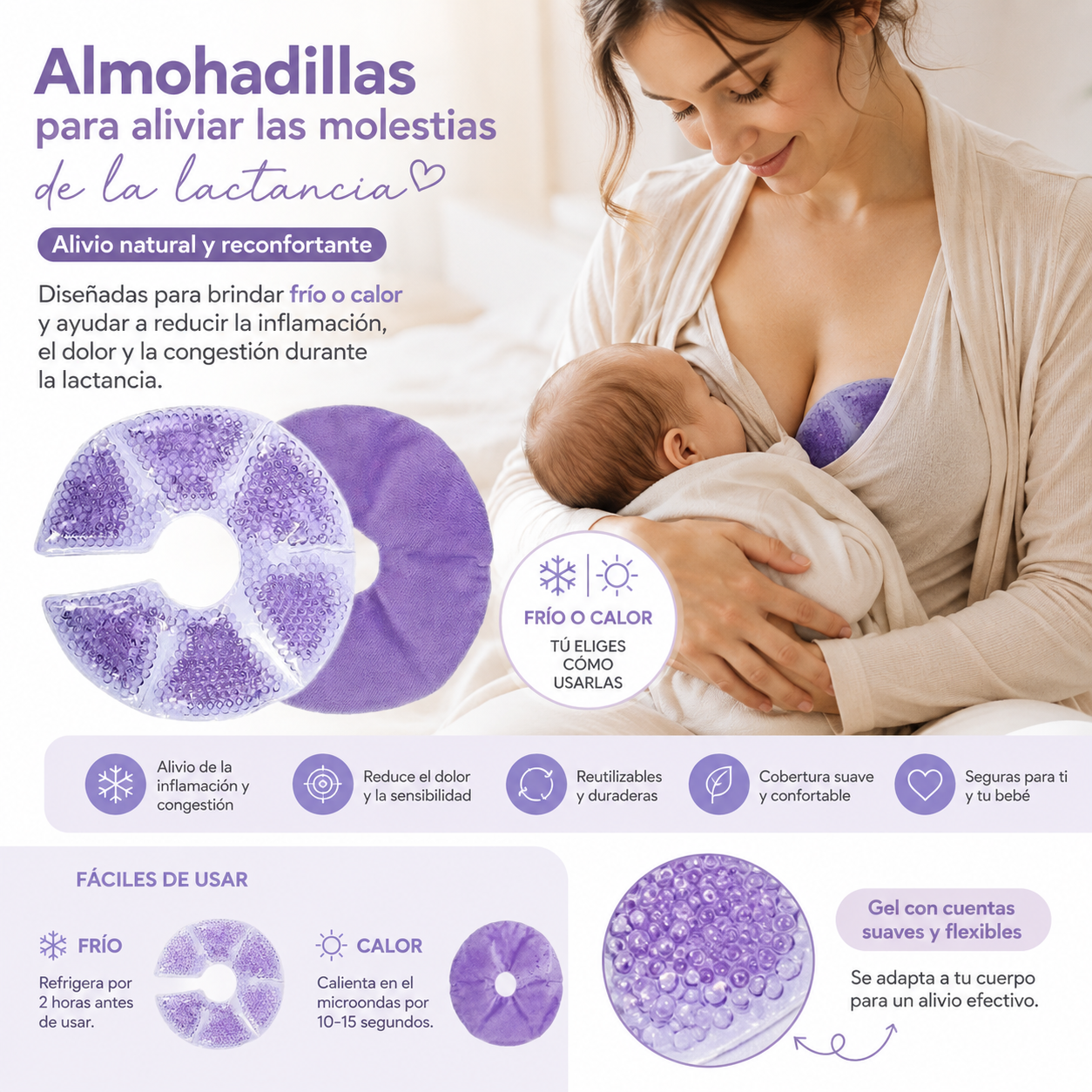 Almohadillas de Gel – Compresas para Lactancia Materna