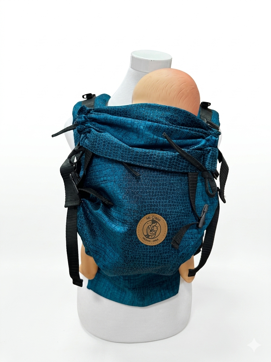 ÍCONO Designe PYTHON BLUE- Portabebé Ergonómico Evolutivo