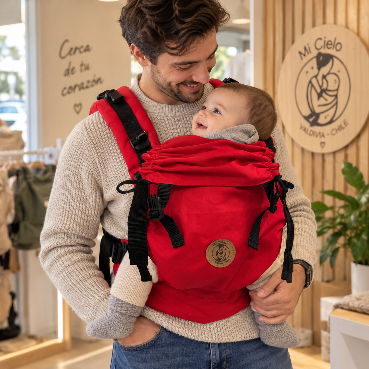 ONE COLOR Rojo Carmesí – Portabebés Ergonómico Evolutivo
