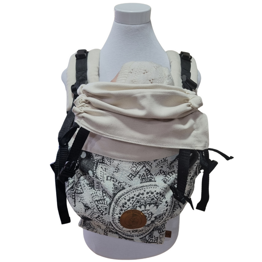 Mochila Primera Etapa Color Crudo Fular Luz de Mandala Gris