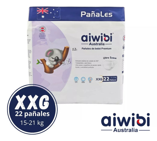 PAÑALES PREMIUM AIWIBI TALLA XXG 22 UNIDADES