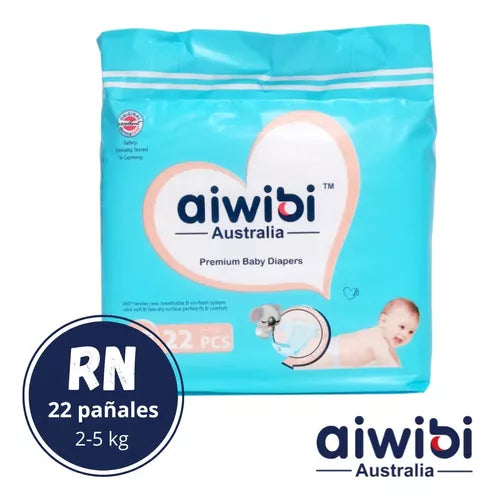 PAÑALES PREMIUM AIWIBI TALLA RN 22 UNIDADES