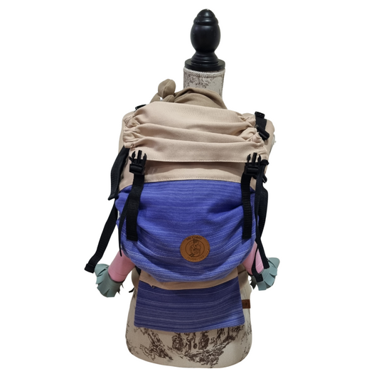 Mochila Primera Etapa Beige Fular Lineal morado