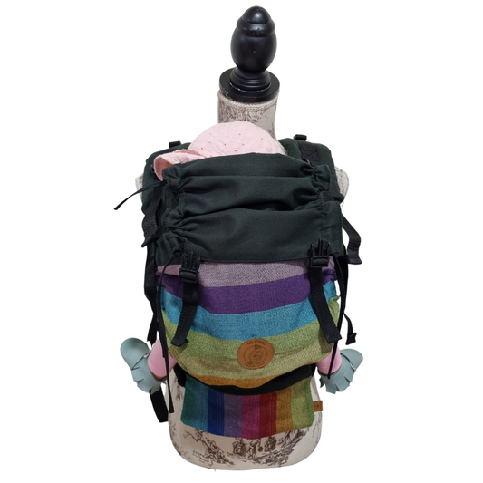 Mochila Primera Etapa Verde Oscuro Fular Arcoiris