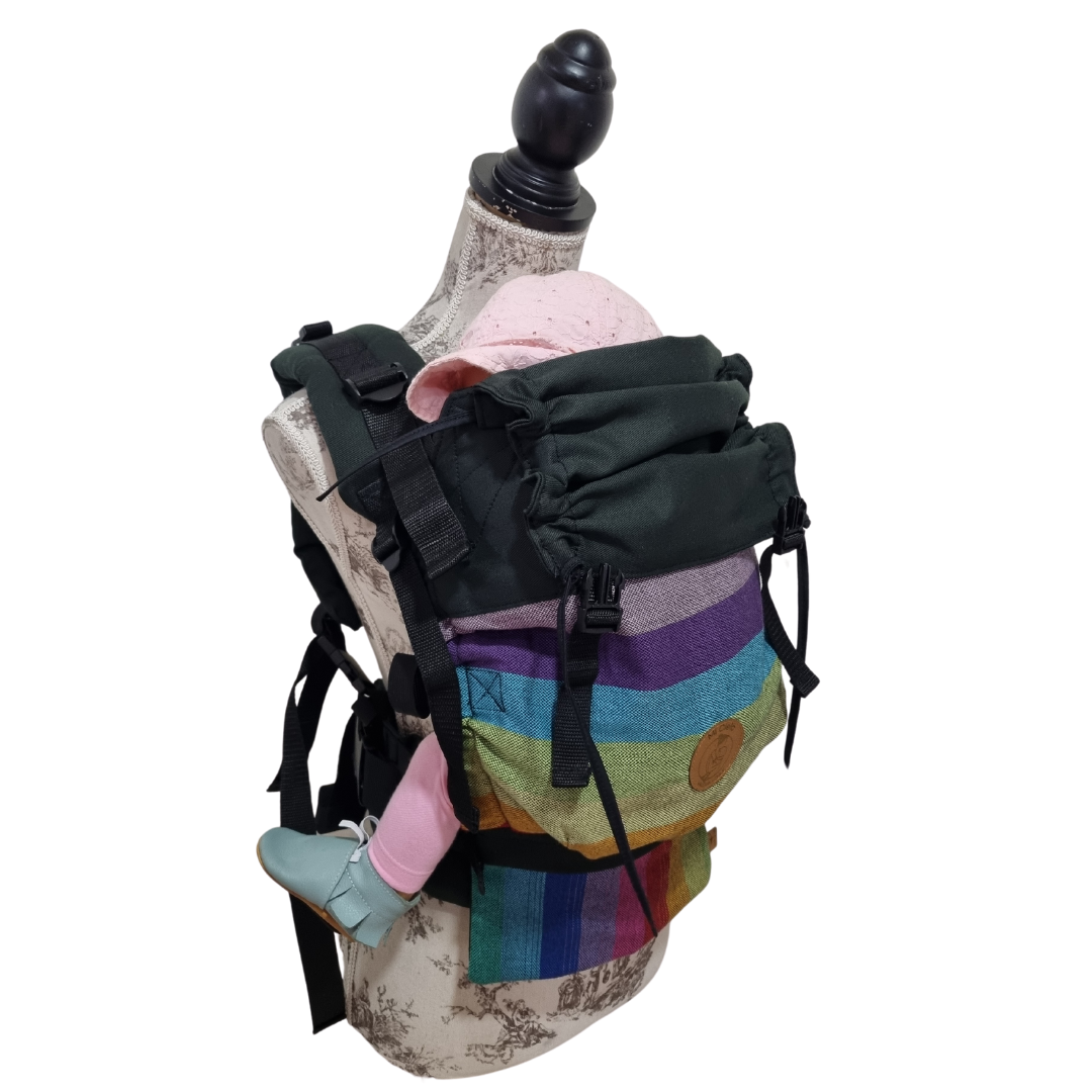 Mochila Primera Etapa Verde Oscuro Fular Arcoiris