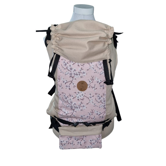 Mochila Toddler Beige Panel Rosado Cerezo Japones