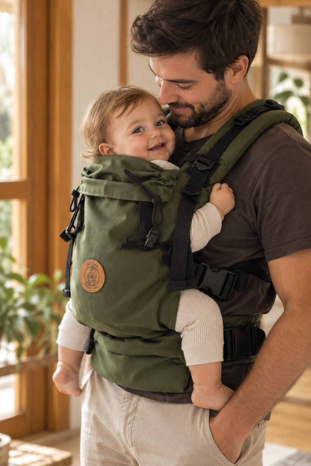 ONE COLOR Verde Militar – Portabebés Ergonómico Evolutivo