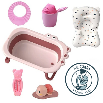 Combo Bañera Plegable más accesorios de baño