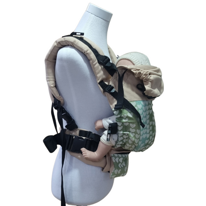 Mochila con correa y panel tejido certificado OEKO-TEX color pastel