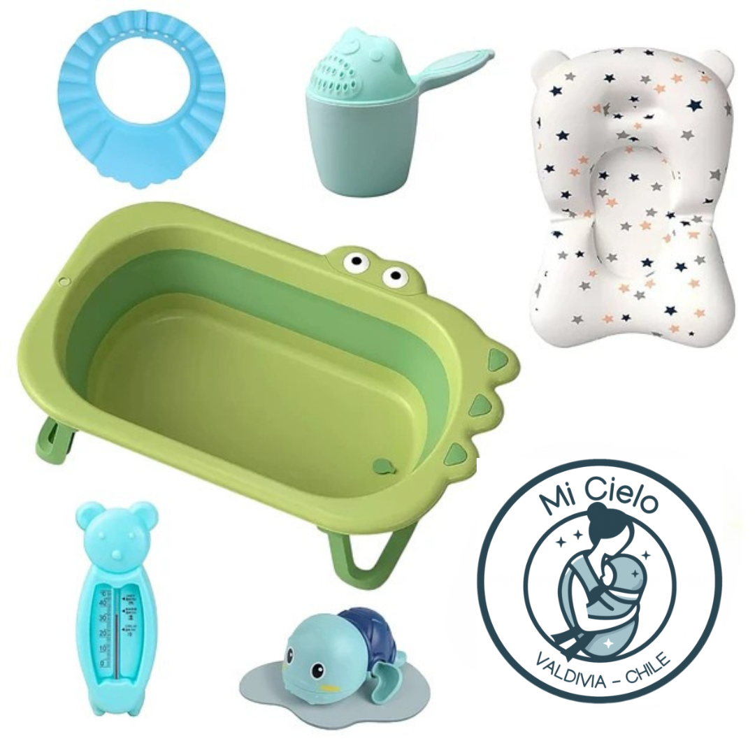 Combo Bañera Plegable más accesorios de baño