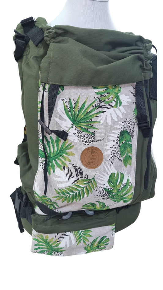 Mochila Toddler Verde oscuro Diseño Jaguar Tropical