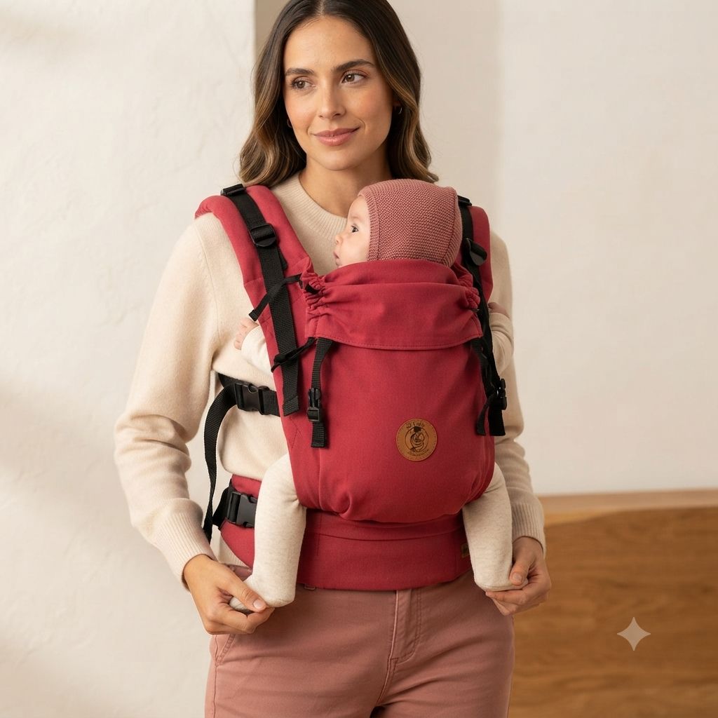 ONE COLOR Burdeos -  Portabebé Ergonómico Evolutivo